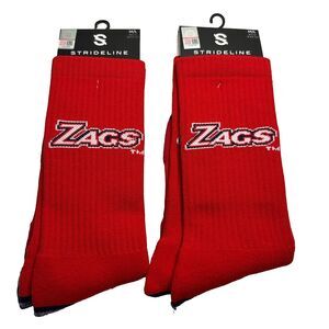Gonzaga Bulldogs ZAGS University Lot of 2 STRIDELINE Crew Socks M/L NEW